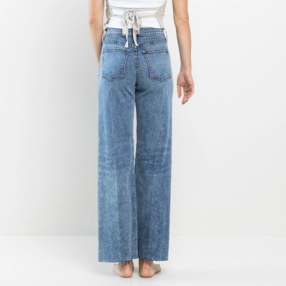 003- High Rise Wide Leg Jeans in Vintage Acid Wash - Picture 2 of 3